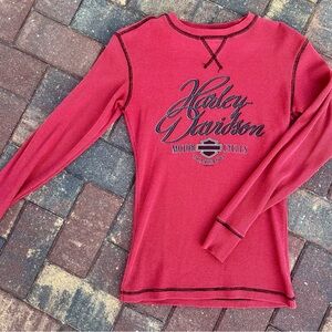 Harley-Davidson Red Fitted Long Sleeve Sweatshirt